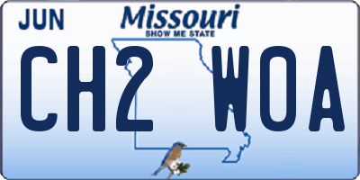 MO license plate CH2W0A