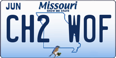 MO license plate CH2W0F