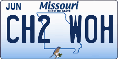 MO license plate CH2W0H