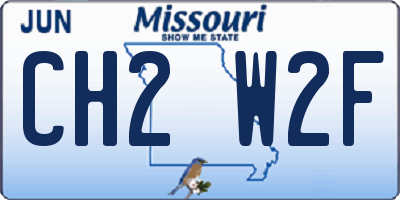 MO license plate CH2W2F