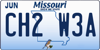 MO license plate CH2W3A
