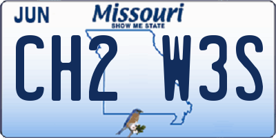 MO license plate CH2W3S