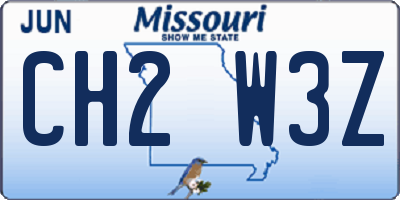 MO license plate CH2W3Z