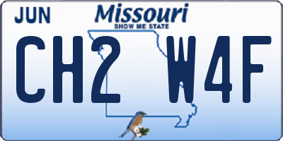 MO license plate CH2W4F