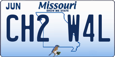 MO license plate CH2W4L