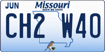 MO license plate CH2W4O
