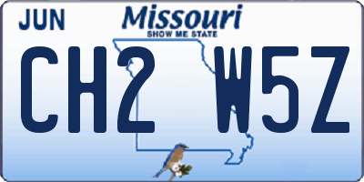 MO license plate CH2W5Z