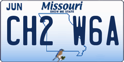 MO license plate CH2W6A