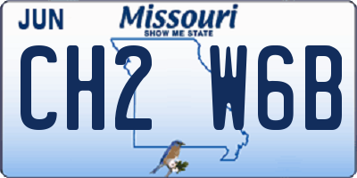 MO license plate CH2W6B