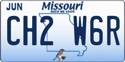 MO license plate CH2W6R