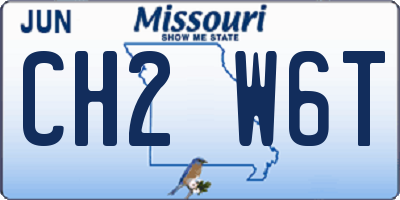 MO license plate CH2W6T