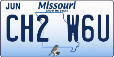 MO license plate CH2W6U