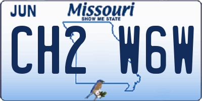 MO license plate CH2W6W