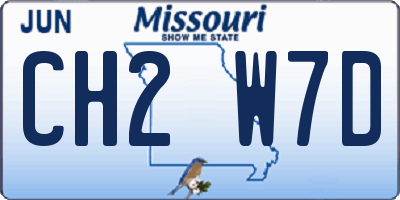 MO license plate CH2W7D