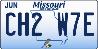 MO license plate CH2W7E