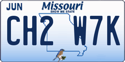MO license plate CH2W7K