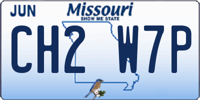 MO license plate CH2W7P