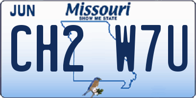 MO license plate CH2W7U