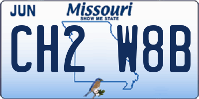 MO license plate CH2W8B