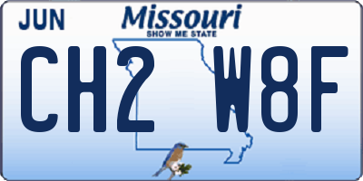 MO license plate CH2W8F