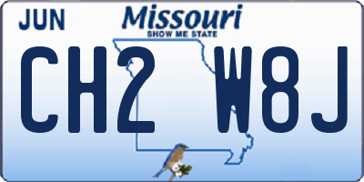 MO license plate CH2W8J