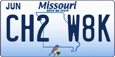 MO license plate CH2W8K