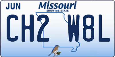MO license plate CH2W8L