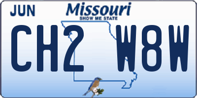 MO license plate CH2W8W