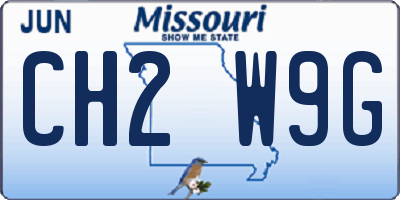MO license plate CH2W9G