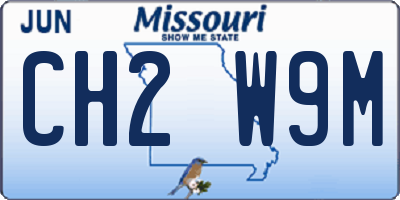 MO license plate CH2W9M