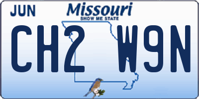 MO license plate CH2W9N