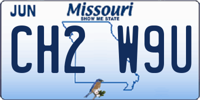MO license plate CH2W9U