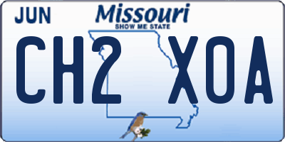 MO license plate CH2X0A