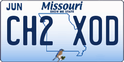 MO license plate CH2X0D