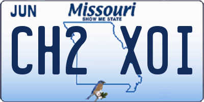 MO license plate CH2X0I