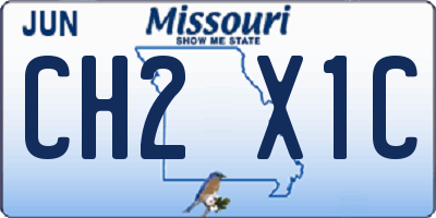 MO license plate CH2X1C