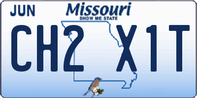 MO license plate CH2X1T