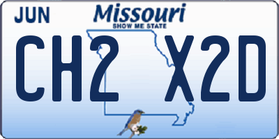 MO license plate CH2X2D