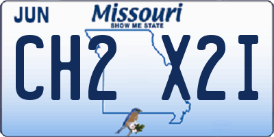 MO license plate CH2X2I