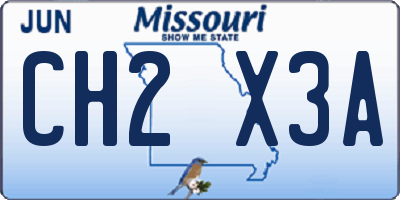 MO license plate CH2X3A