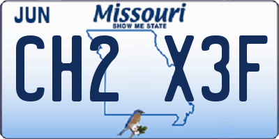 MO license plate CH2X3F