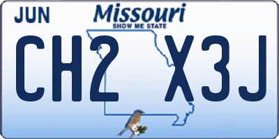 MO license plate CH2X3J