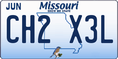 MO license plate CH2X3L