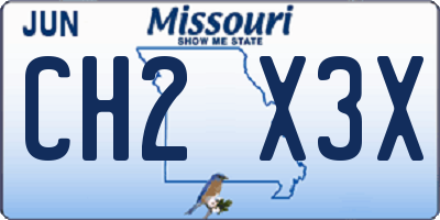 MO license plate CH2X3X