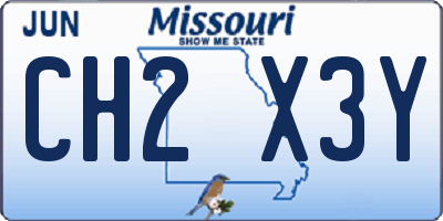 MO license plate CH2X3Y