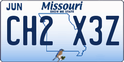 MO license plate CH2X3Z