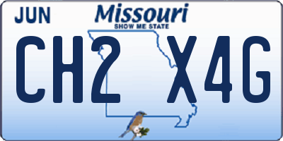 MO license plate CH2X4G