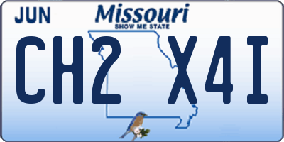 MO license plate CH2X4I