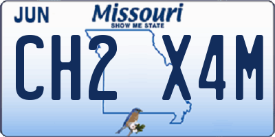 MO license plate CH2X4M