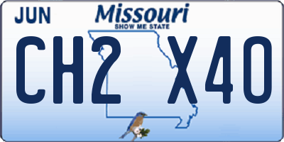 MO license plate CH2X4O